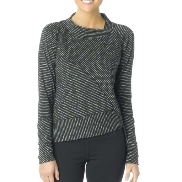 Prana Alicia stripped long sleeve mock neck pull over women’s top Sz-XL Z1 - Picture 1 of 8